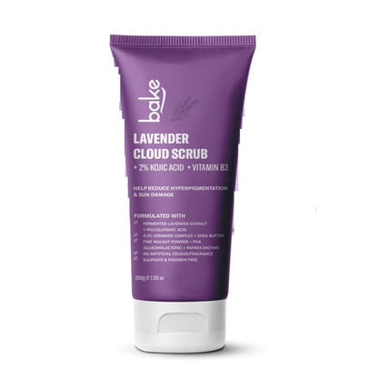 Bake 2% Kojic Acid Lavender Smoothie Body Scrub For Dark Spots, Pigmentation & Strawberry Legs