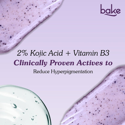 Bake 2% Kojic Acid Lavender Smoothie Body Scrub For Dark Spots, Pigmentation & Strawberry Legs