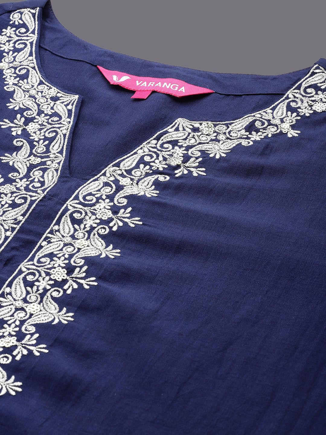 Indyancart VA Women's Ethnic Motifs Embroidered Kurta with Trousers & Dupatta
