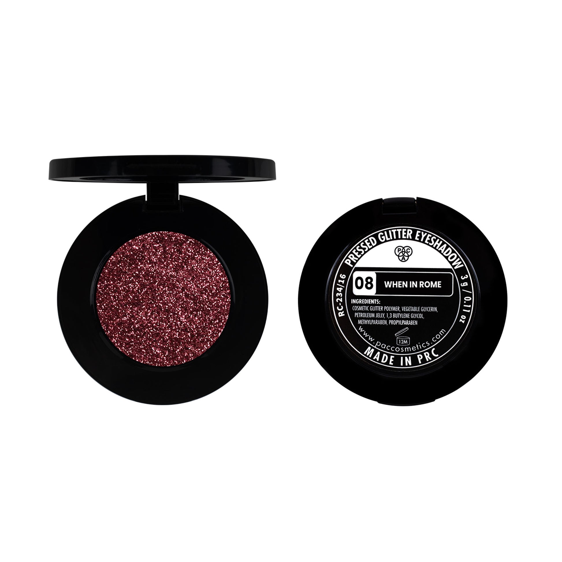 PAC Pressed Glitter Eyeshadow - 08 When In Rome