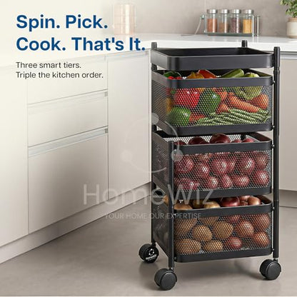 HomeWiz Square Kitchen Rack 3-Layer