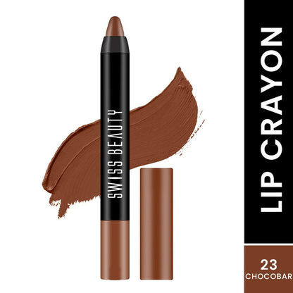 Swiss Beauty Matte Long Lasting Stay Maxx Lip Crayon Lipstick Matte Finish - Chocobar
