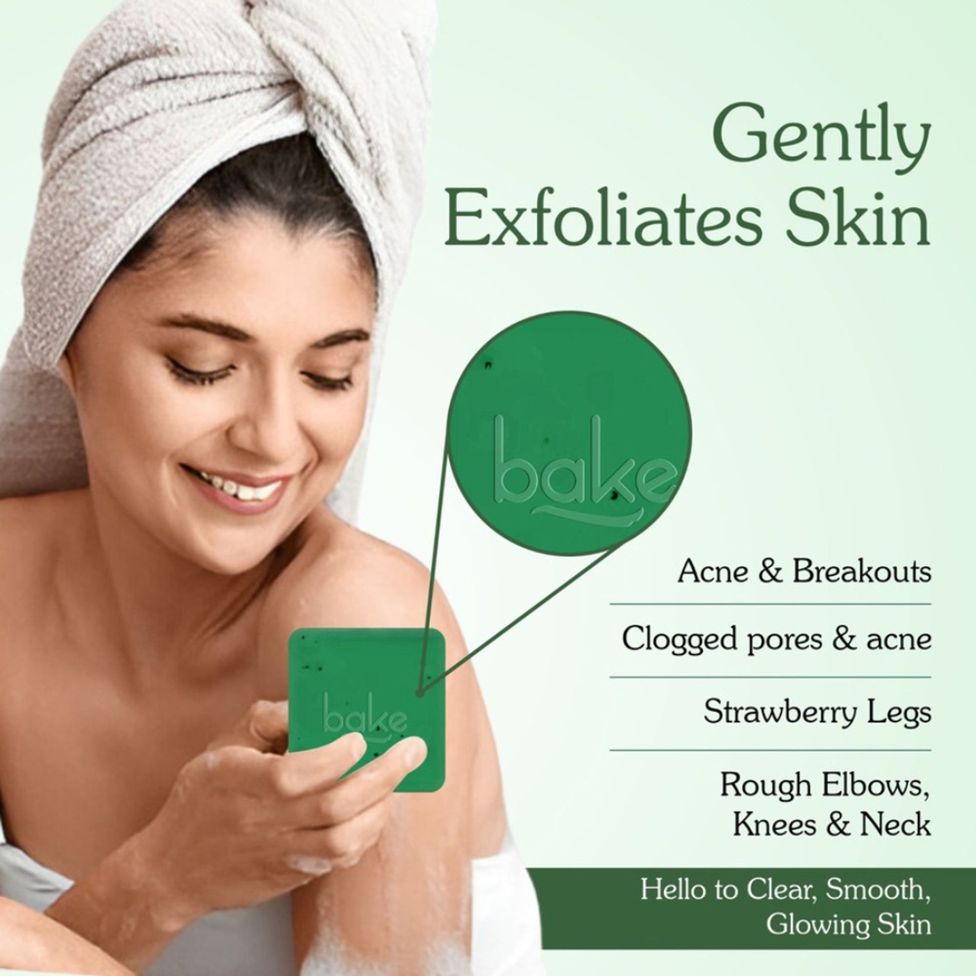 BAKE 10% AHA + 1% BHA Soap For Clogged Pores, Exfoliation & Strawberry Skin - Pack of 2