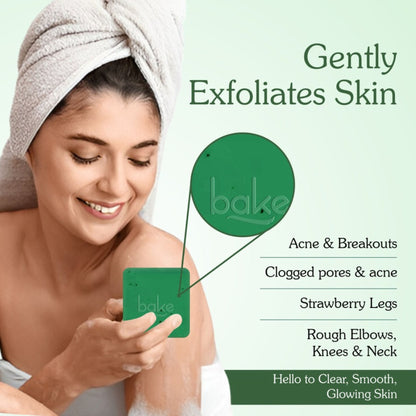 BAKE 10% AHA + 1% BHA Soap For Clogged Pores, Exfoliation & Strawberry Skin - Pack of 2