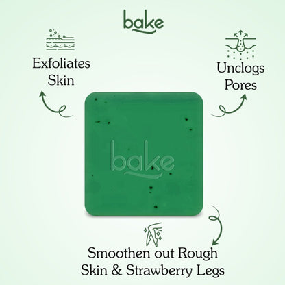 BAKE 10% AHA + 1% BHA Soap For Clogged Pores, Exfoliation & Strawberry Skin - Pack of 2