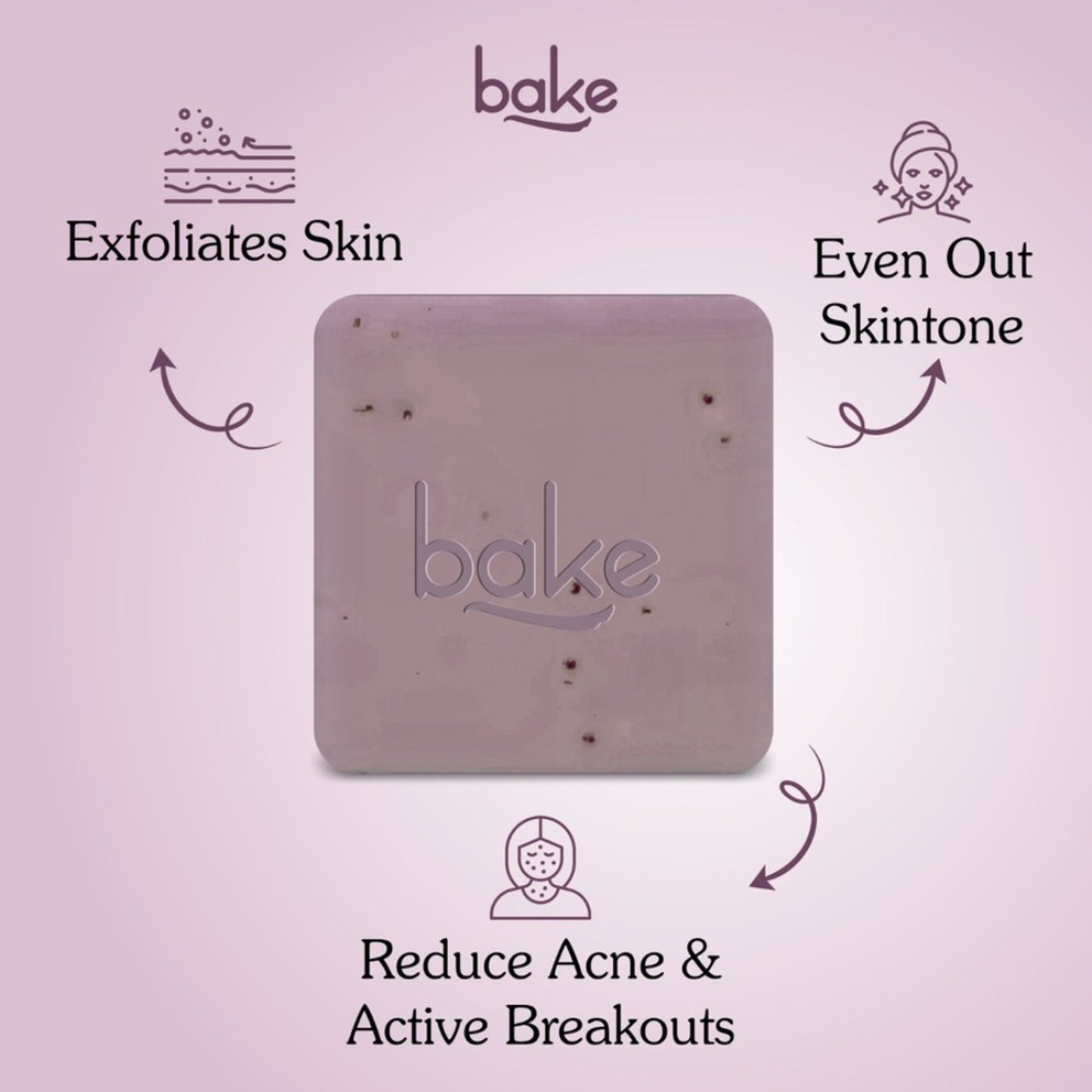 BAKE 10% Niacinamide + Azelaic Acid Soap for Body & Back Acne, Bright & Spot-Free Skin -Pack of 2