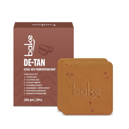 BAKE De-Tan Soap For Ultra Pigmentation Soap, Dark Spots & Tan Removal-Pack of 2