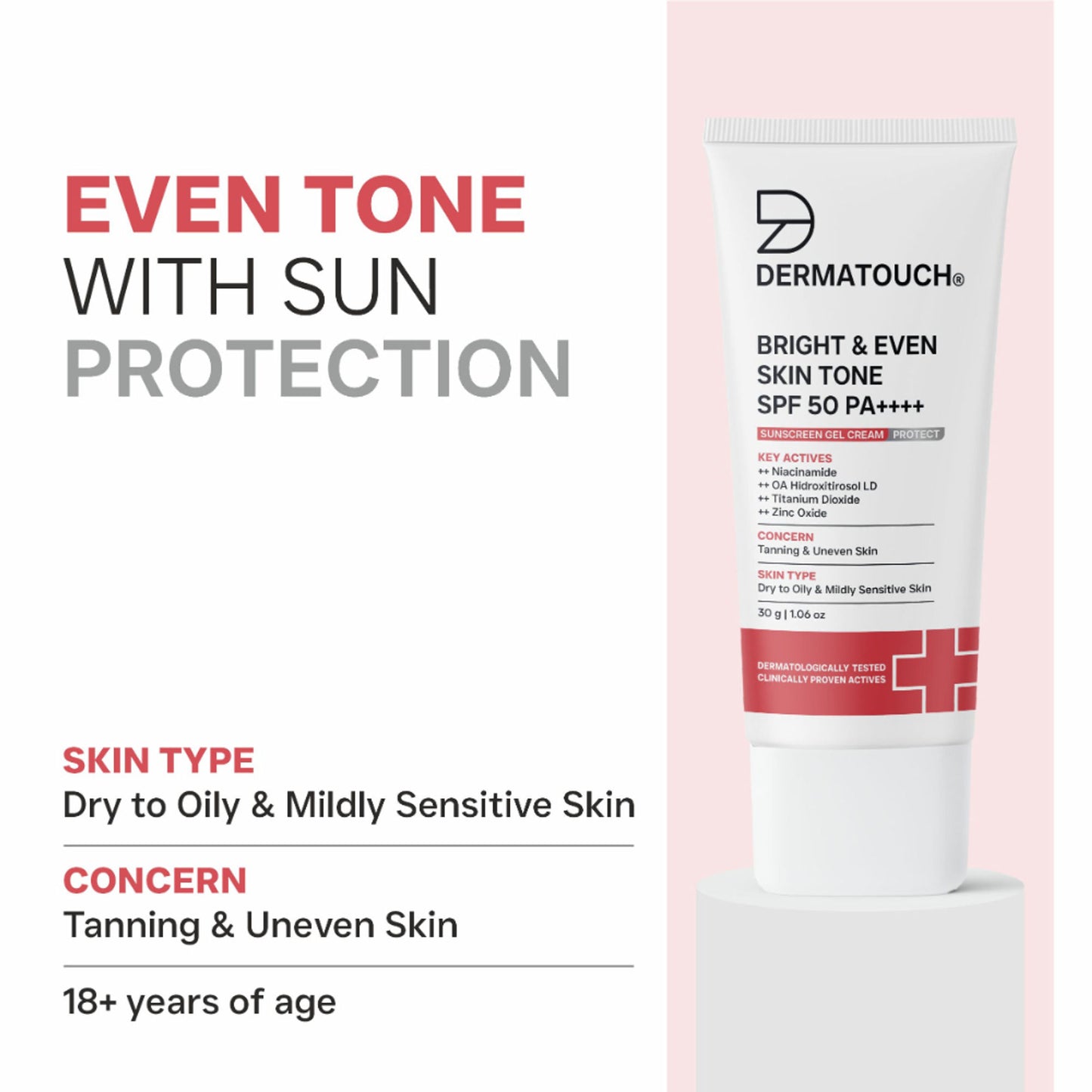 Dermatouch Bright & Even Skin Tone SPF 50 PA++++ Sunscreen Gel Cream