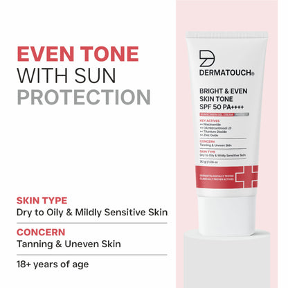 Dermatouch Bright & Even Skin Tone SPF 50 PA++++ Sunscreen Gel Cream
