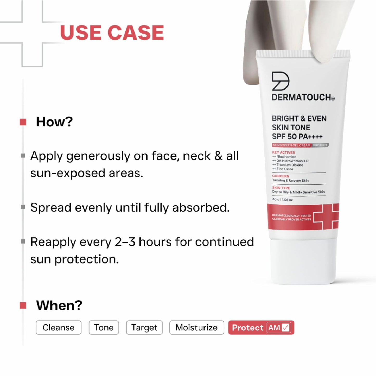 Dermatouch Bright & Even Skin Tone SPF 50 PA++++ Sunscreen Gel Cream