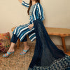 Dhiyona IE Striped Sequinned Straight Kurta With Trousers & Dupatta