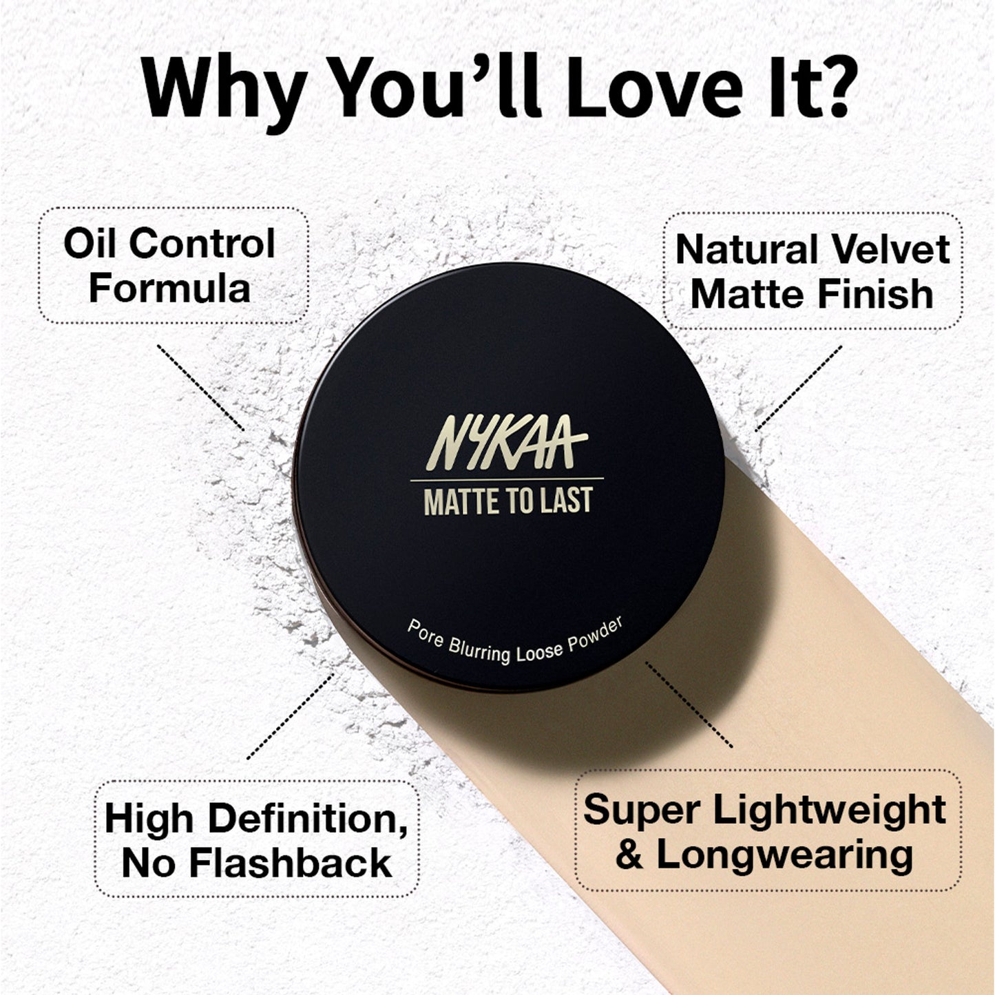 Nykaa Matte to Last Oil Control Loose Setting Powder - Bake, Blur & Set! - White