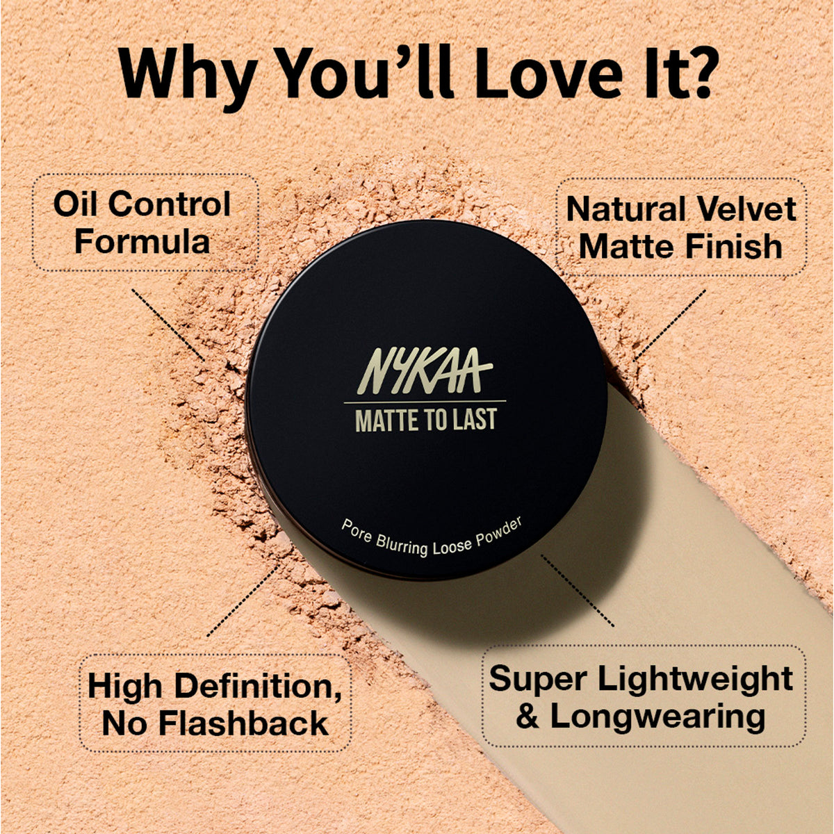 Nykaa Matte to Last Oil Control Loose Setting Powder - Bake, Blur & Set! - Olive 05