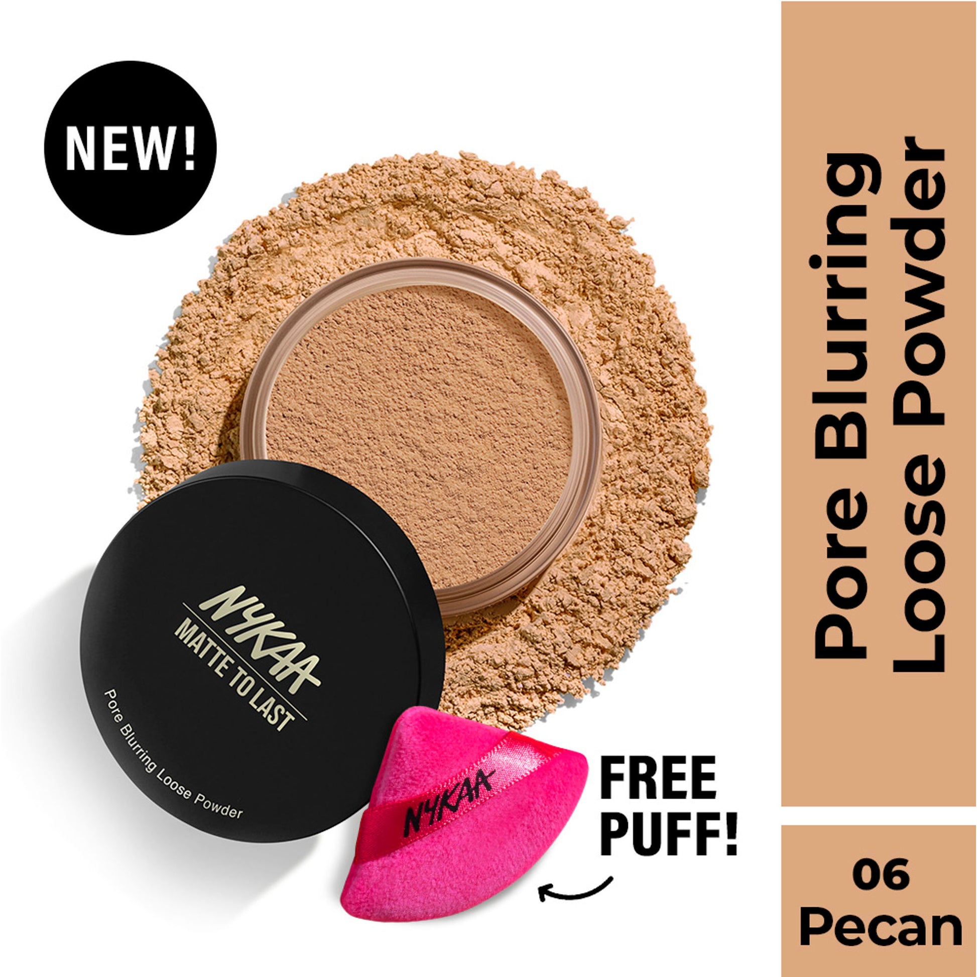 Nykaa Matte to Last Oil Control Loose Setting Powder - Bake, Blur & Set! - Pecan 07