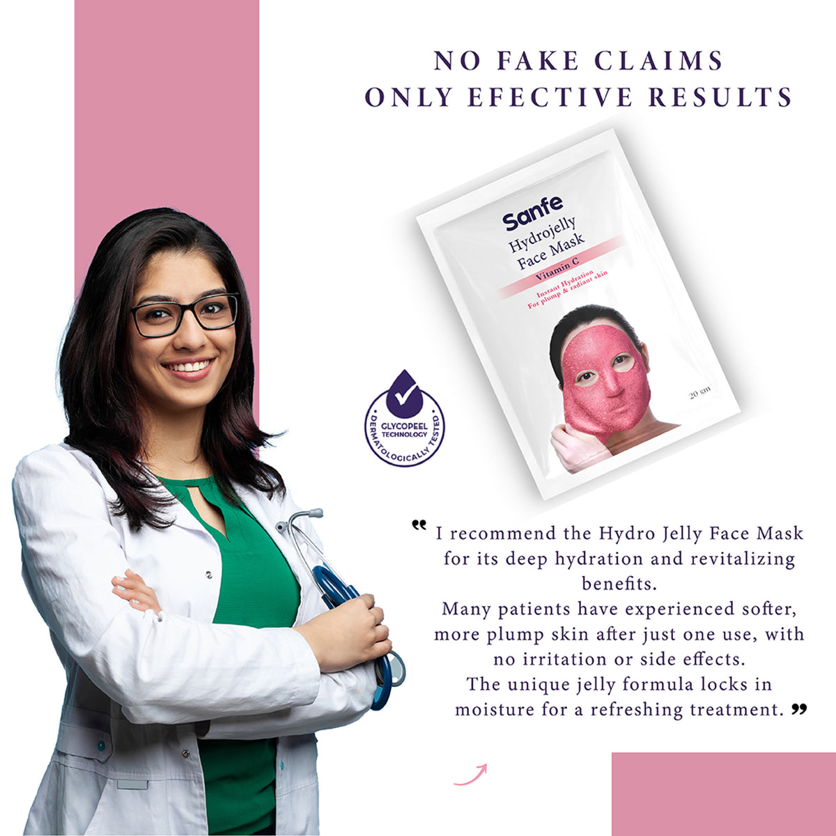 Sanfe Hydrojelly Alginate Face Mask, Peel-Off Hydrating Mask Instant Glow & Brightening For Women