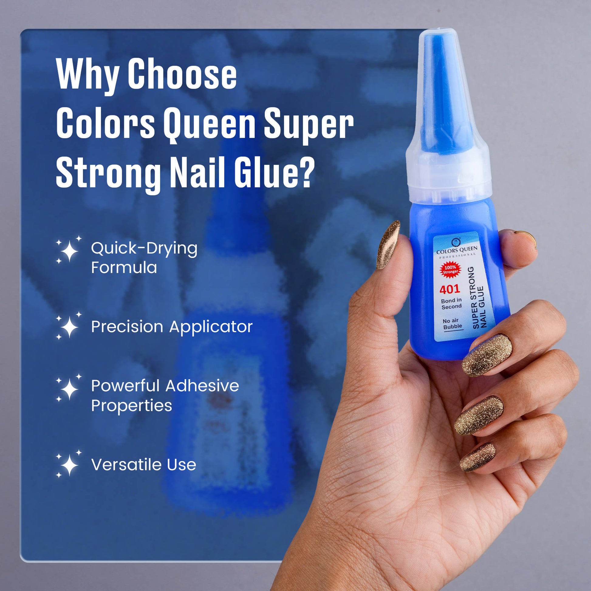 Colors Queen Professional Brush On Nail Glue