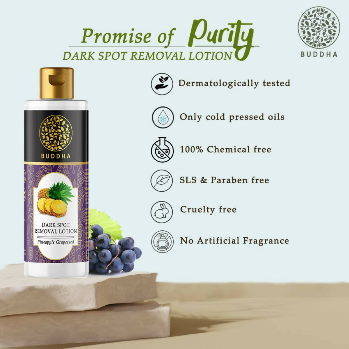 Buddha Natural Dark Spot Removal Body Lotion - Helps With Brighten & Even skin Tone - Indyancart