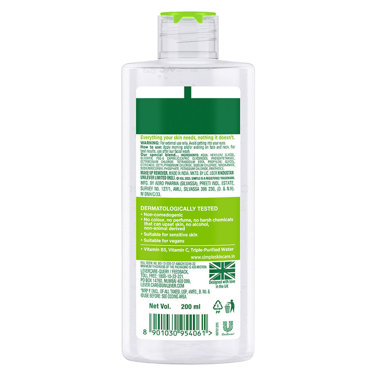 Simple Kind To Skin Micellar Water For Makeup Remover