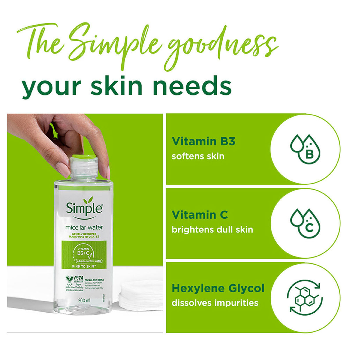 Simple Kind To Skin Micellar Water For Makeup Remover