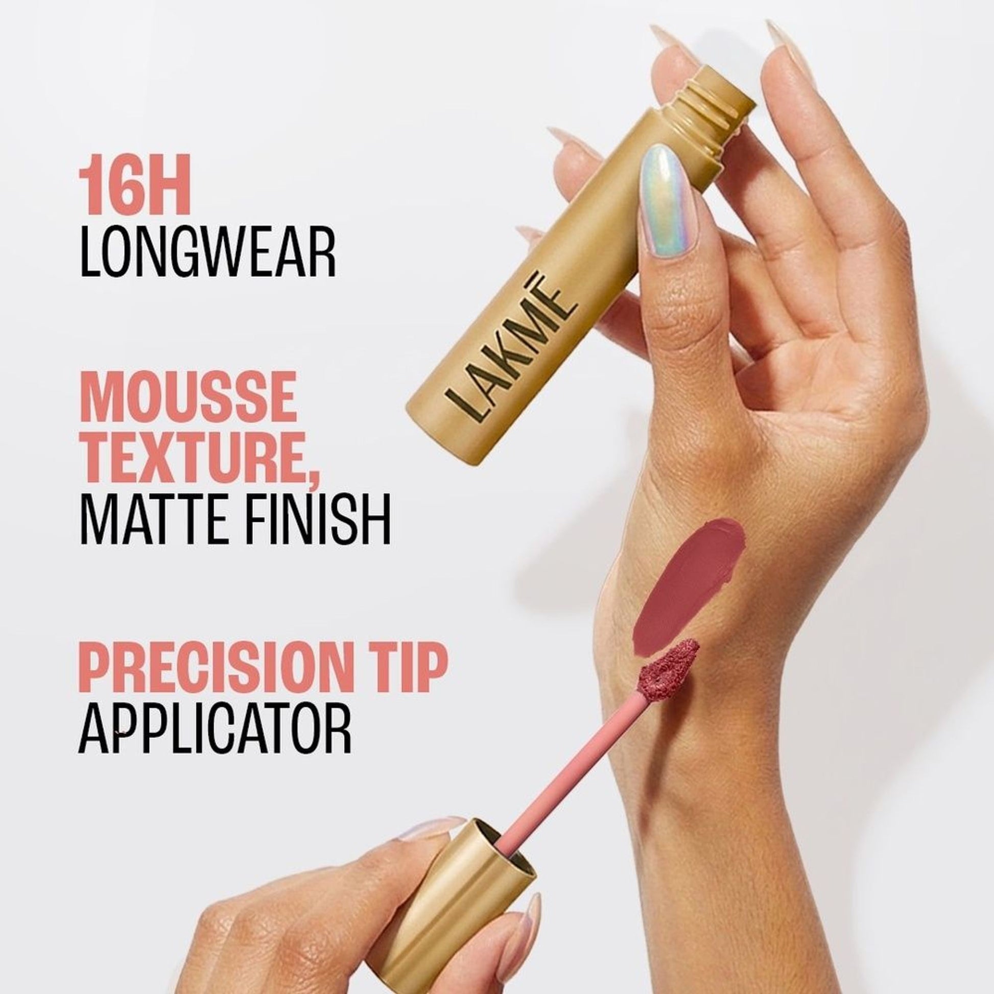 Lakme Double Duty Lip & Cheek Mousse Matte Lipstick & Soft Blush - Burgundy Lush