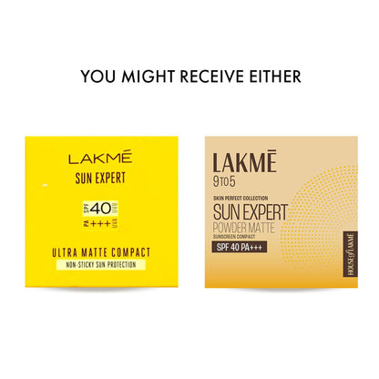 Lakme Sun Expert SPF 40 PA+++ Ultra Matte Compact With Power of Vitamin E and Iron Oxides