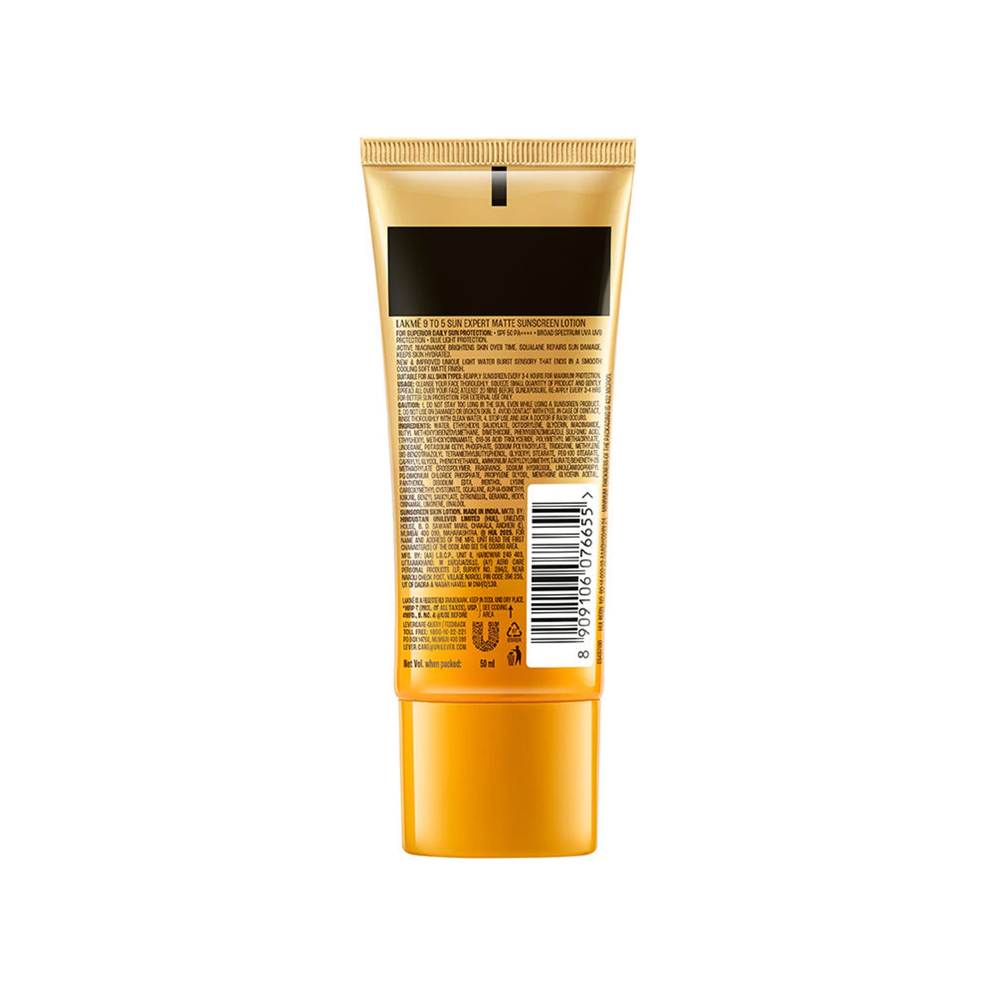 Lakme Matte Sunscreen SPF 50 PA+++, Niacinamide,UVA/B Protection,For Normal To Oily Skin