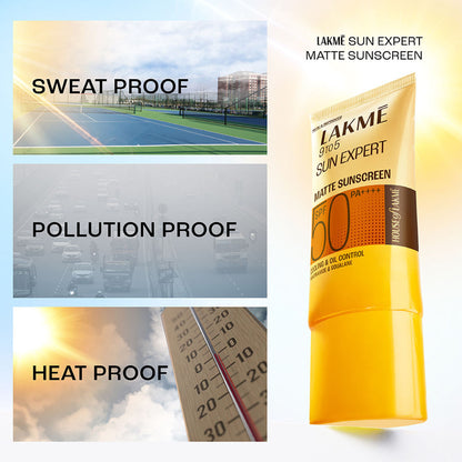 Lakme Matte Sunscreen SPF 50 PA+++, Niacinamide,UVA/B Protection,For Normal To Oily Skin