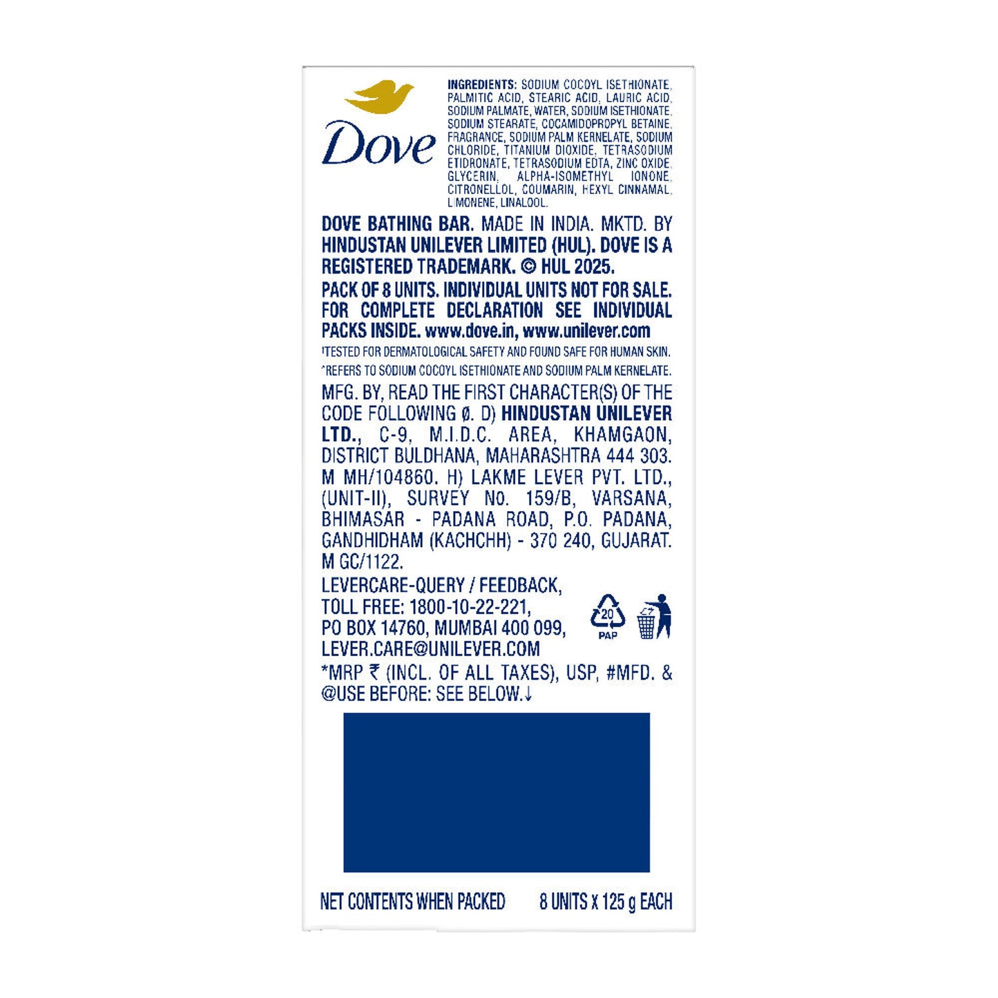 Dove Cream Beauty Bathing Soap Bar with Moisturising Cream - Pack of 8