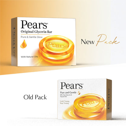 Pears Pure & Gentle Soap Bar Paraben-Free Body Soaps for Soft Skin - Pack of 8