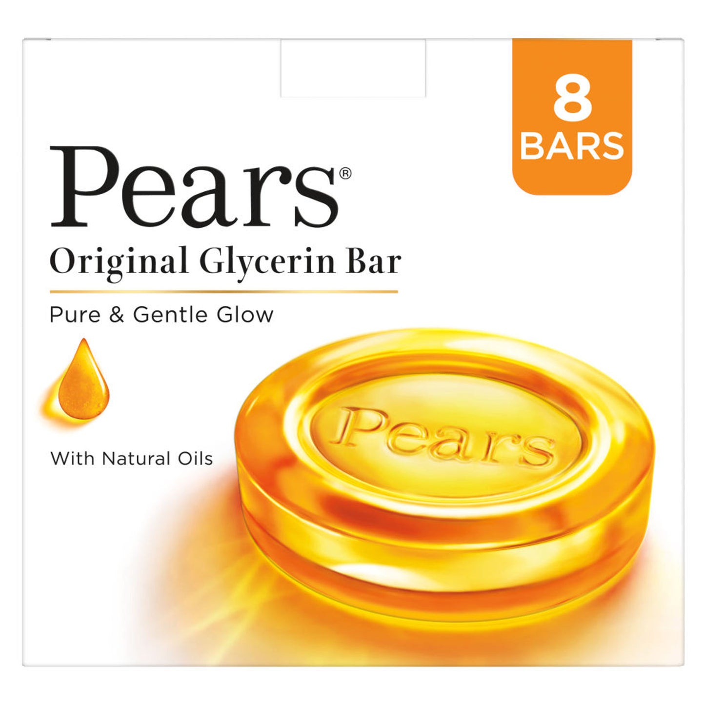 Pears Pure & Gentle Soap Bar Paraben-Free Body Soaps for Soft Skin - Pack of 8