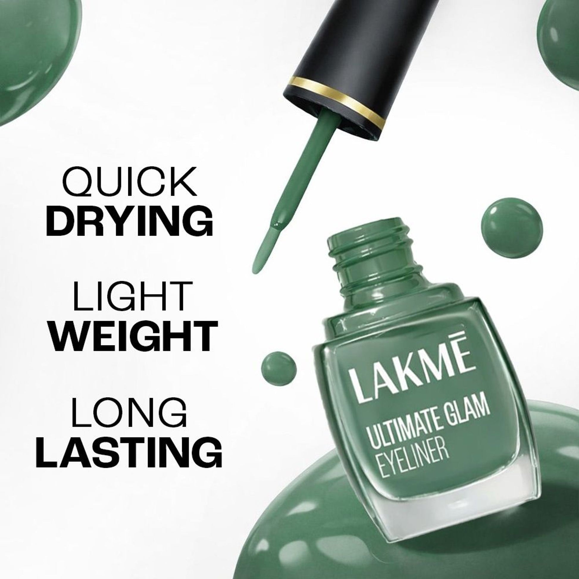 Lakme Ultimate Glam Eye Liner, Semi Matte - Green