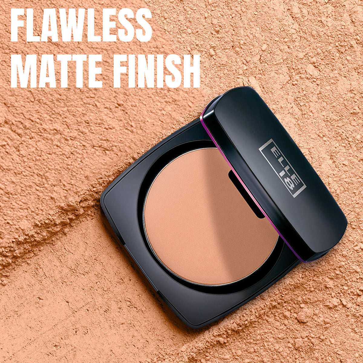 Elle 18 Lasting Glow Compact in Pearl shade, featuring a smooth pressed powder with a subtle glow finish.