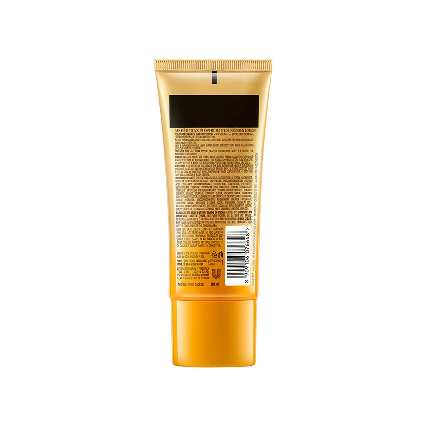 Lakme Matte Sunscreen SPF 50 PA+++, Niacinamide,UVA/B Protection,For Normal To Oily Skin