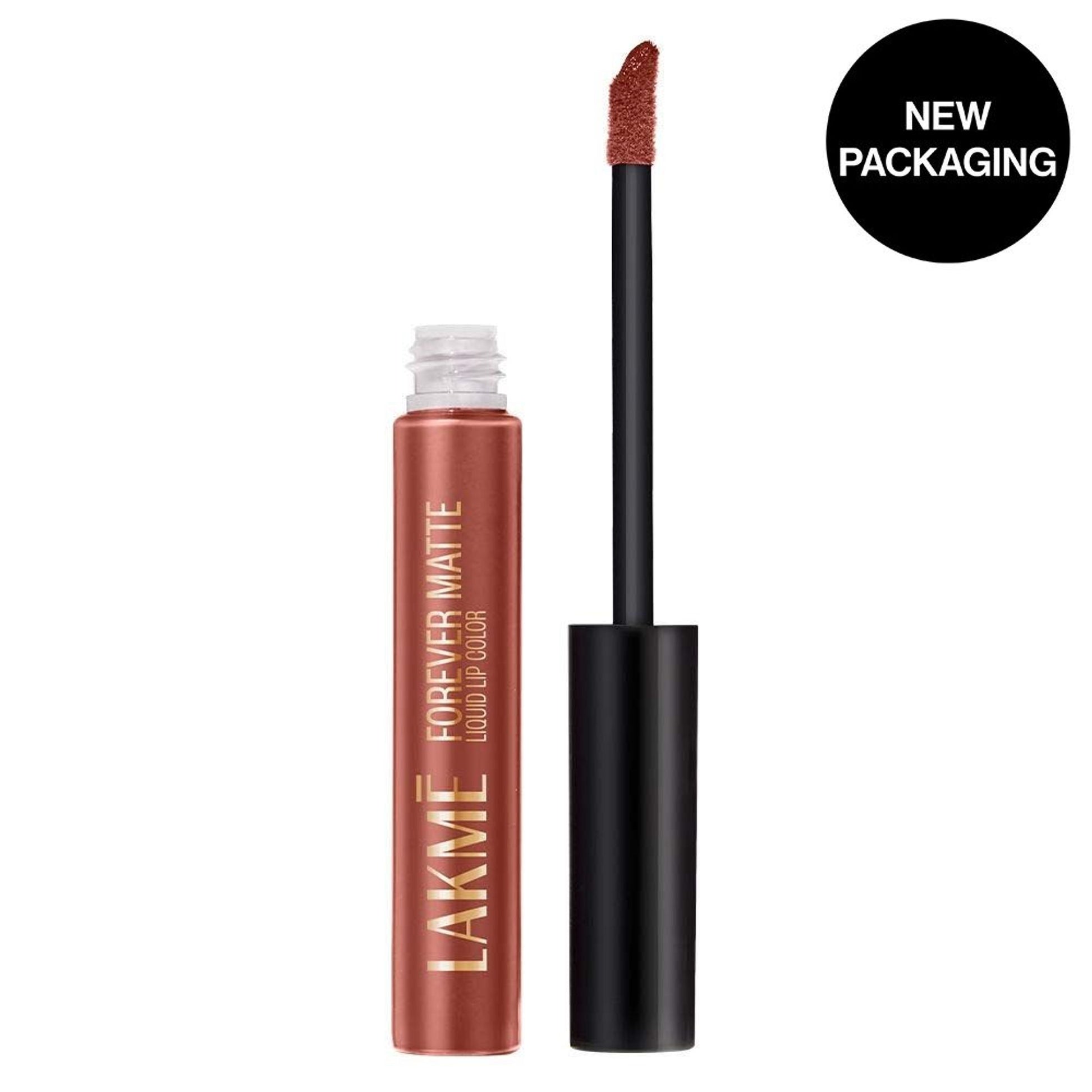 Lakme Forever Matte Liquid Lip Color, 16Hr Lipstick, Lightweight & Transferproof - Nude Myth