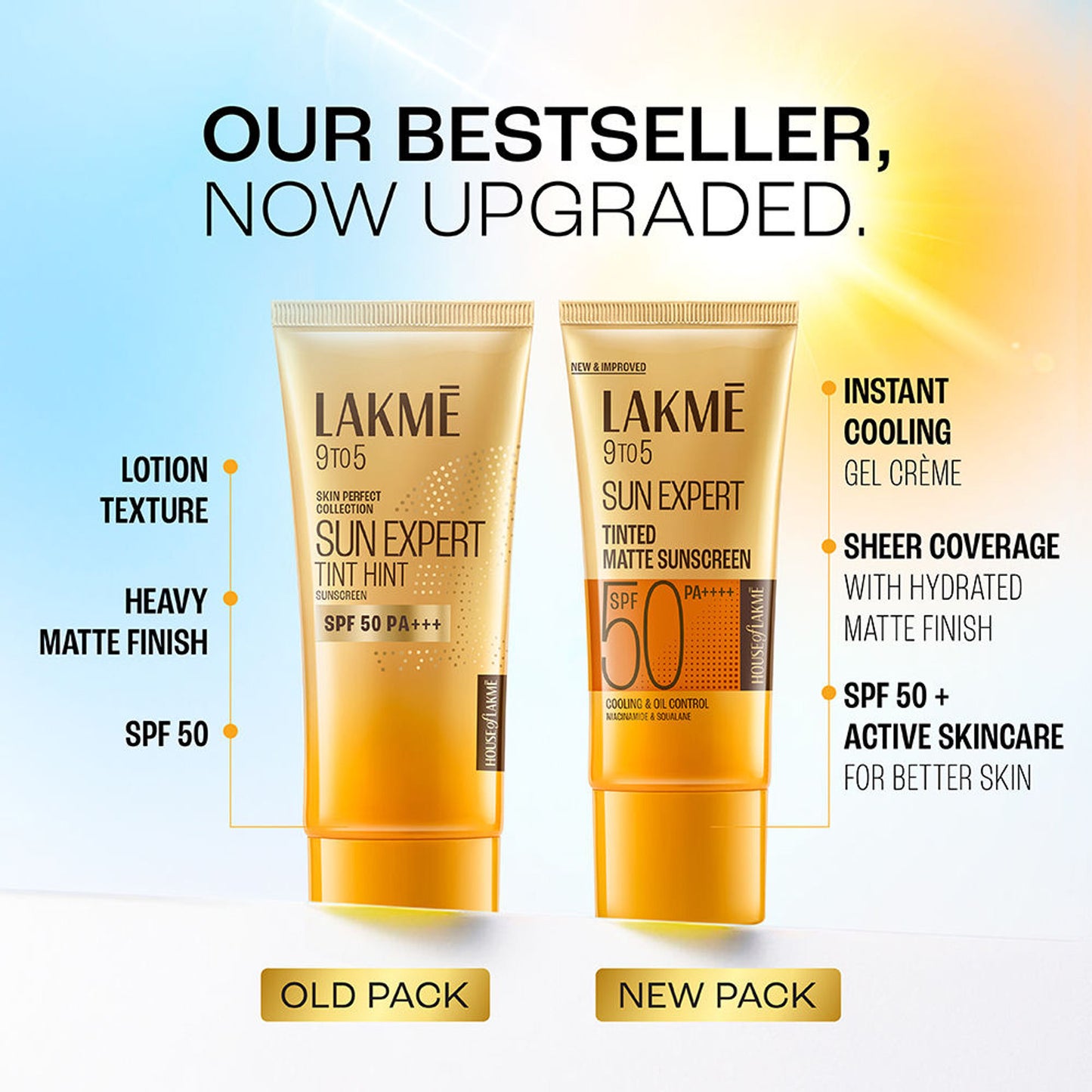 Lakme Sun Expert Tinted Sunscreen SPF 50 PA +++, Broad Spectrum UVA/B protection