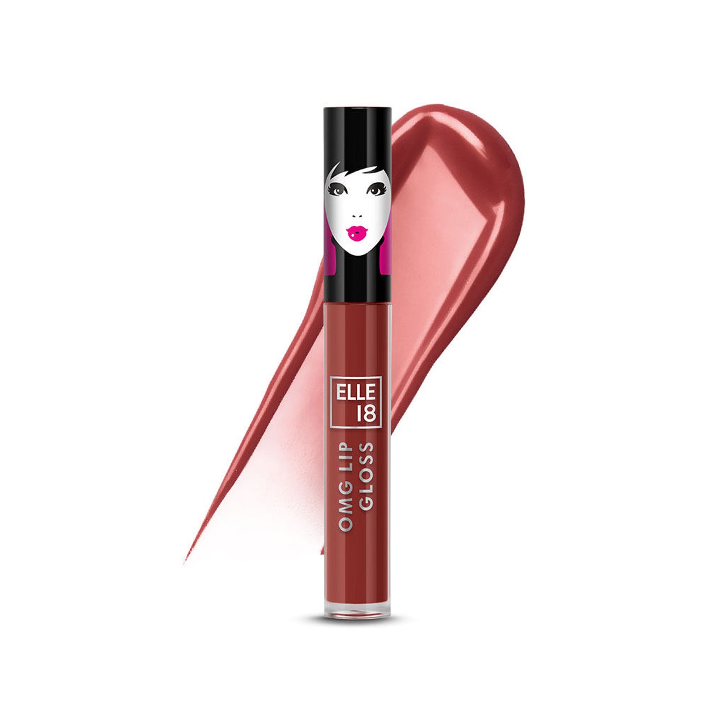 Elle 18 OMG Non sticky Tinted Lip Gloss with Jojoba Oil - Brownie Babe