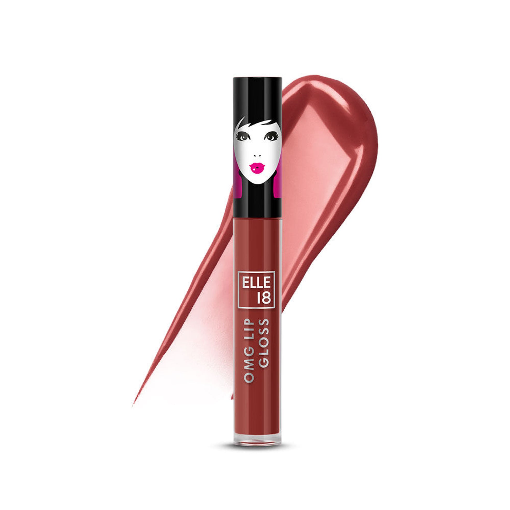 Elle 18 OMG Non sticky Tinted Lip Gloss with Jojoba Oil - Brownie Babe