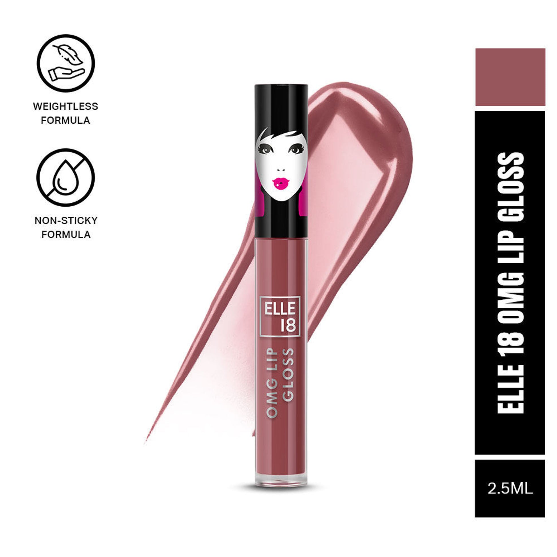 Elle 18 OMG Non sticky Tinted Lip Gloss with Jojoba Oil - Honeyed Hush
