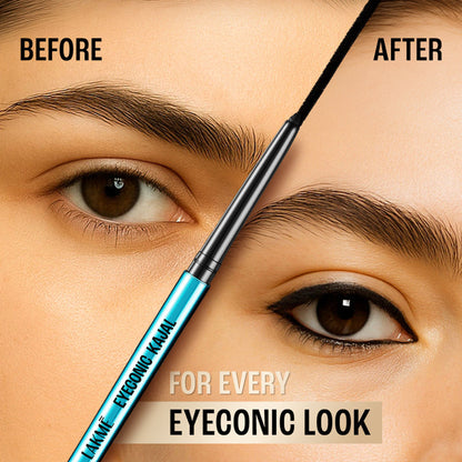 Lakme Eyeconic Kajal Deep Black Twist Up Pencil & Matte Finish - Pack of 2