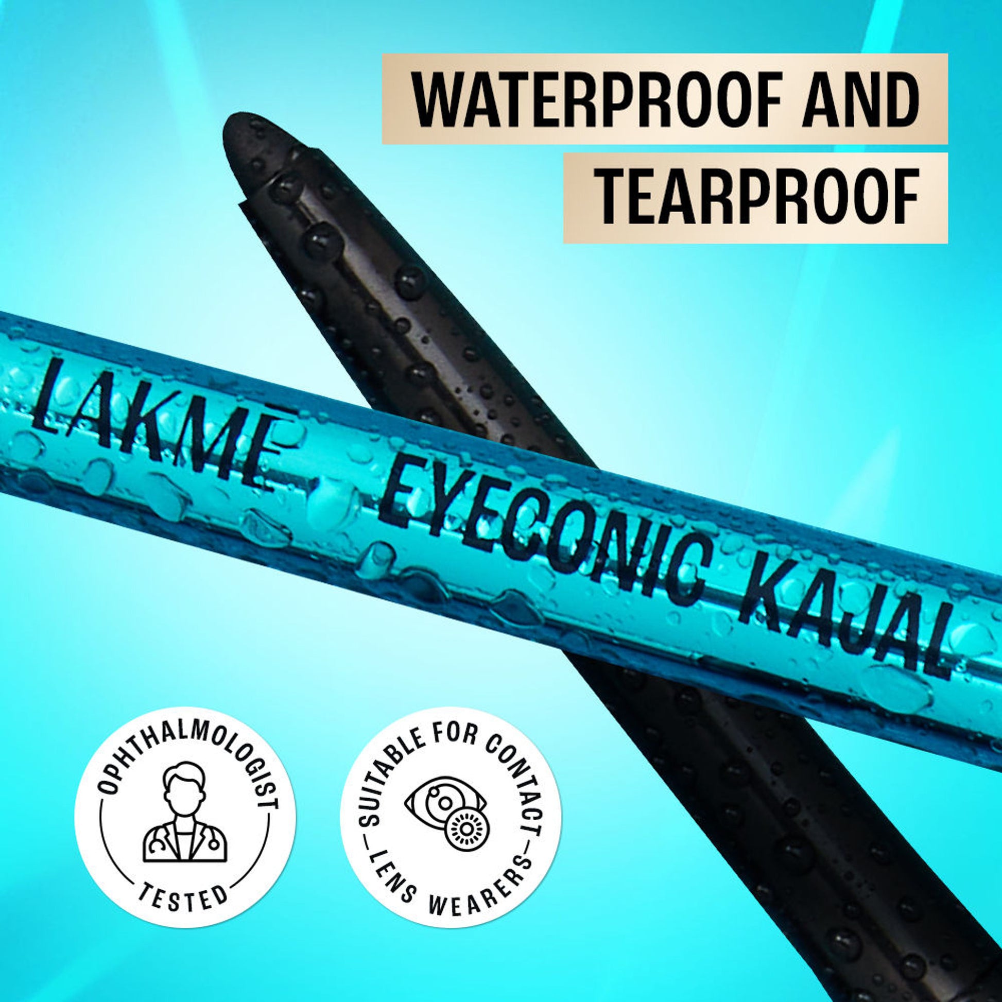 Lakme Eyeconic Kajal Deep Black Twist Up Pencil & Matte Finish - Pack of 2
