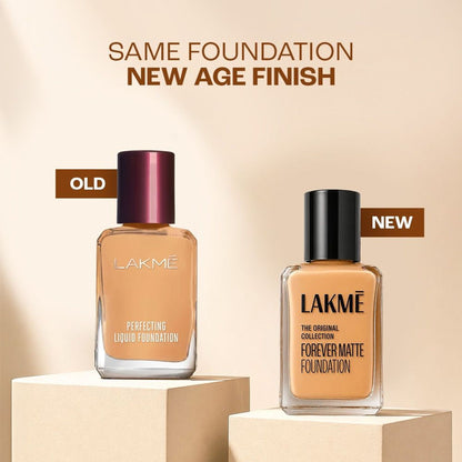 Lakme Forever Matte Foundation For Superior Coverage, Vit E, Lightweight & Water-Resist - Natural Beige