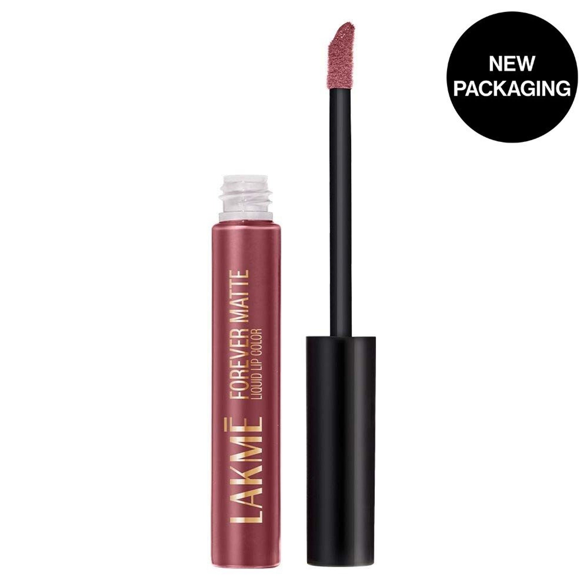 Lakme Forever Matte Liquid Lip Color, 16Hr Lipstick, Lightweight & Transferproof - Pink Dusk