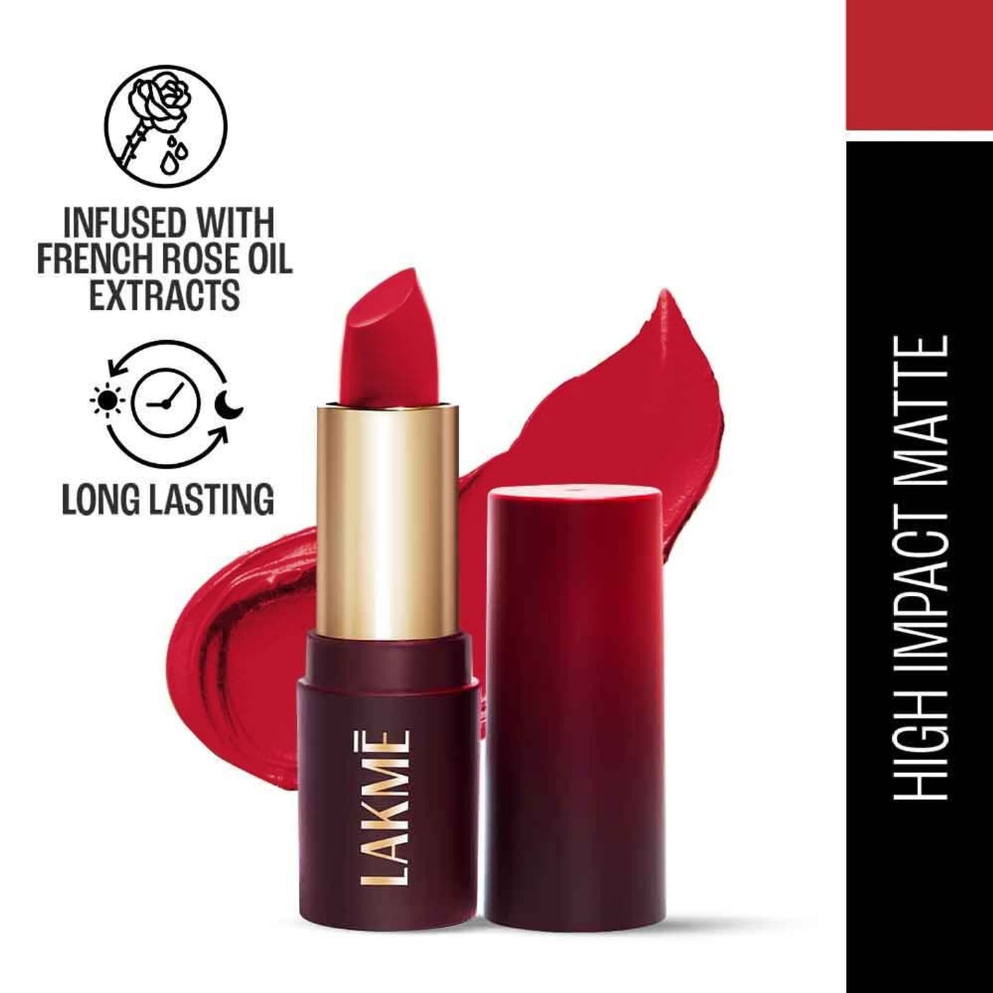 Lakme Forever Matte Lipstick, Made With French Rose Oil Extracts - Brown Buzz