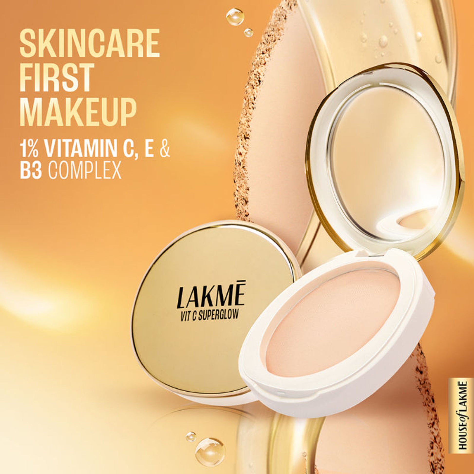 Lakme Vitamin C Superglow Skin Perfecting Compact with 1 % Vit C - Ivory
