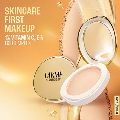 Lakme Vitamin C Superglow Skin Perfecting Compact with 1 % Vit C - Ivory