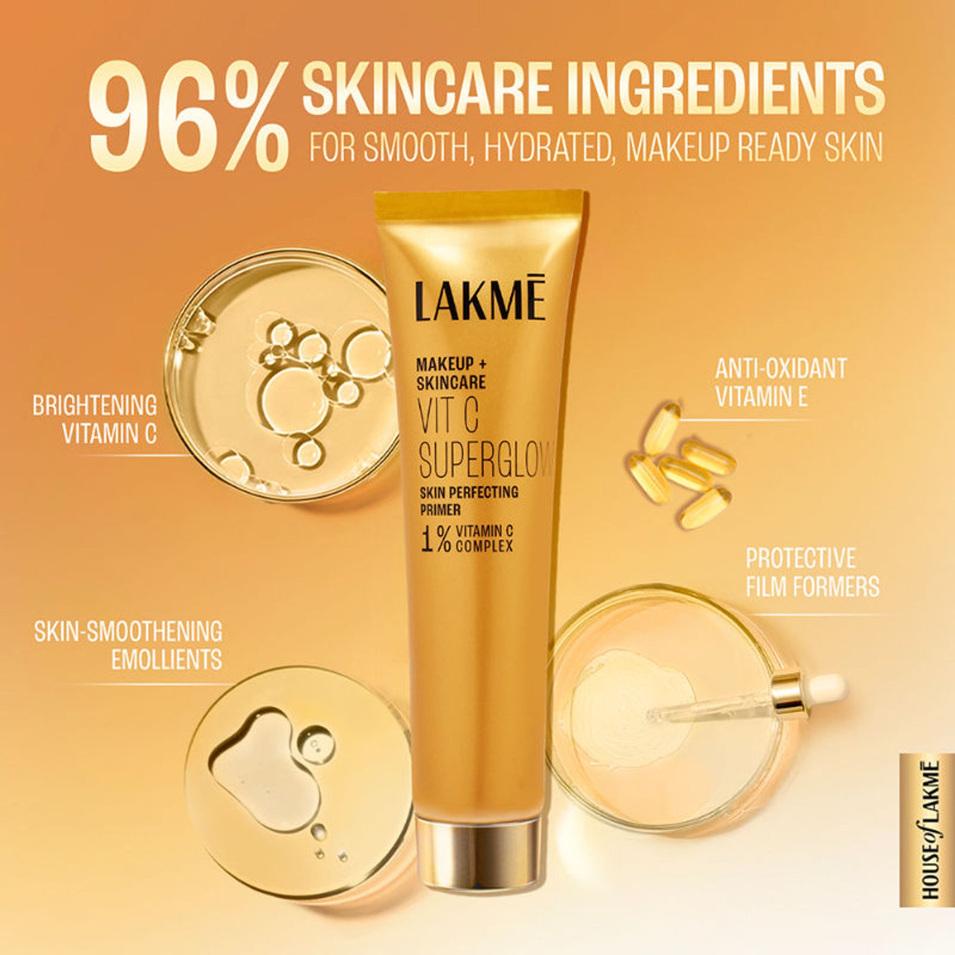 Lakme Vitamin C Superglow Skin Perfecting Primer With 1 % Vit C, Matte Finish
