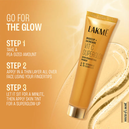 Lakme Vitamin C Superglow Skin Perfecting Primer With 1 % Vit C, Matte Finish