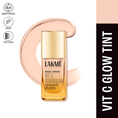 Lakme Vitamin C Superglow Skin Perfecting Tint with 3% Vit C - Cool Ivory