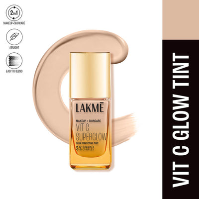 Lakme Vitamin C Superglow Skin Perfecting Tint with 3% Vit C - Warm Sand