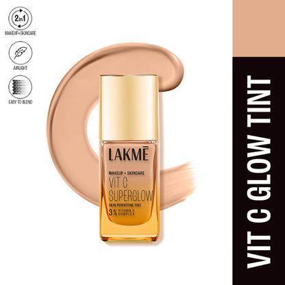 Lakme Vitamin C Superglow Skin Perfecting Tint with 3% Vit C - Neutral Nude